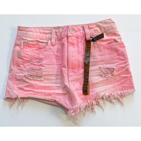 John John Denim Dresses & Skirts - New John John Denim distressed denim mini skirt